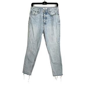 Grlfrnd Jeans Super High Rise Karolina Womens Sz 28 Light Wash Distressed 90s